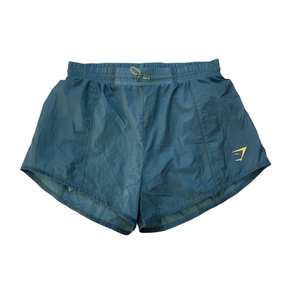 Gymshark Womens Windbreaker Shorts S Teal Blue Running Built-in Liner Athletic